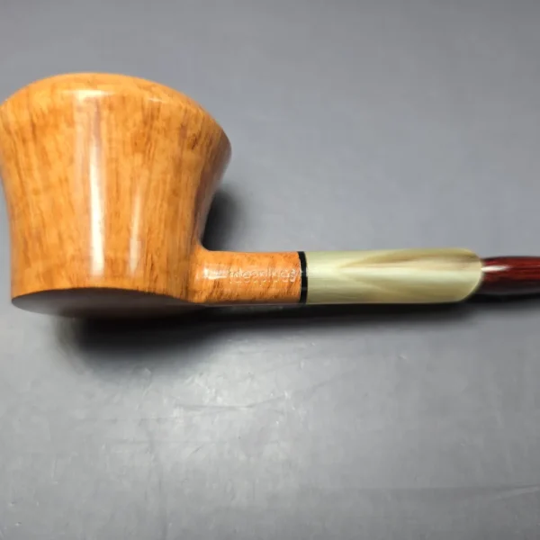 Mina Pipes Smooth Pot w/ Horn Estate Briar Pipe, Unsmoked - Image 7