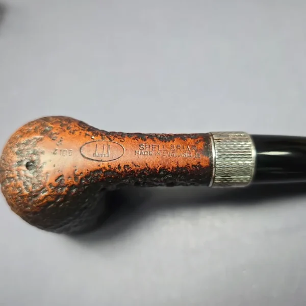 Dunhill 1999 Shell Briar 4103 Sandblasted Billiard w/ Silver Estate Briar Pipe, English Estates - Image 7