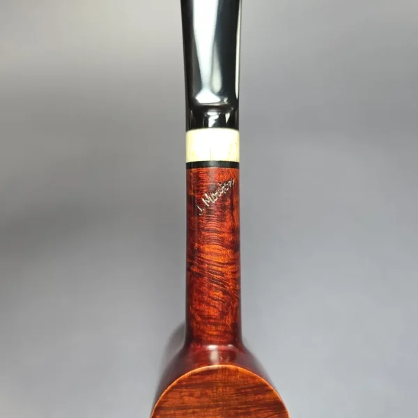 J Mouton Smooth Popera Poker w/ Fossilized Whale Spine Handmade Briar Pipe, New - Image 7