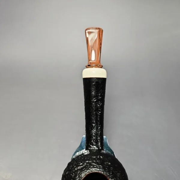J Mouton Sandblasted Long Shank Squat Tomato w/ Mammoth Handmade Briar Pipe, New - Image 7