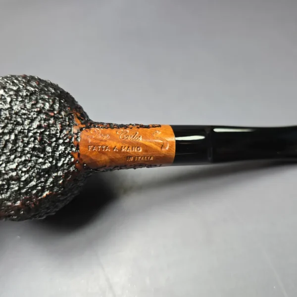 Don Carlos One Note Partially Rusticated Pot Estate Briar Pipe, Italian Estates - Image 7