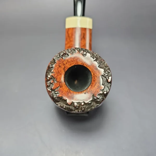 Wandi Riyadi Smooth Wide Shank Dublin w/ Ivorite Handmade Briar Pipe, New - Image 7
