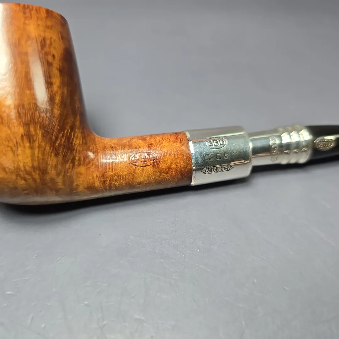 GBD 1957 9452 Smooth Billiard w/ Silver Spigot Estate Briar Pipe, English Estates - Image 7