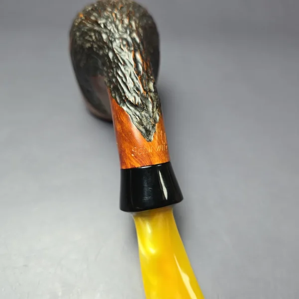 Lothar Schirwitz 11 Partially Rusticated Egg Estate Briar Pipe, Unsmoked, 9mm - Image 7