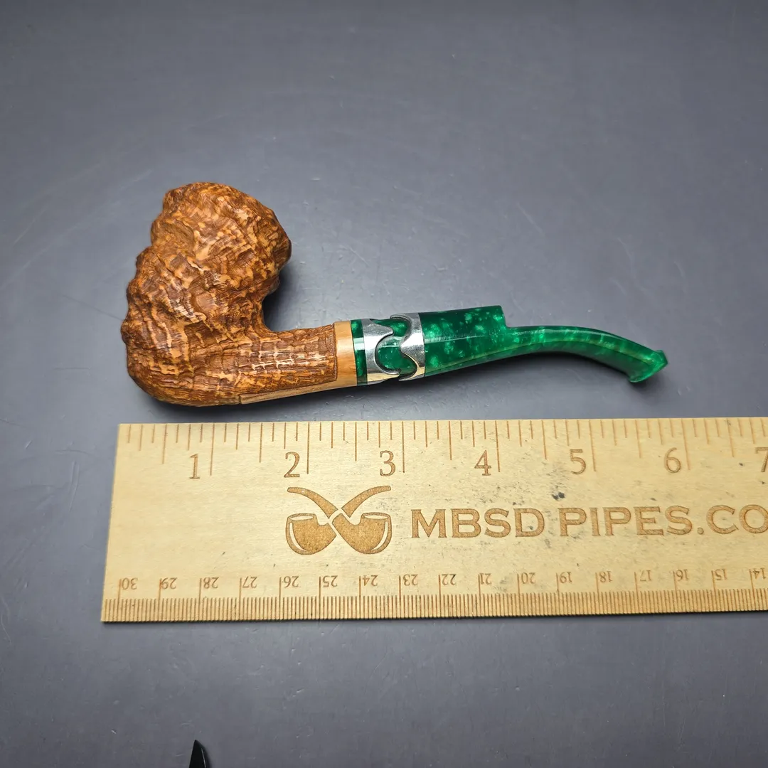 Mastro Beraldi Rusticated & Sandblasted Stack Estate Briar Pipe, Unsmoked, 9mm - Image 8