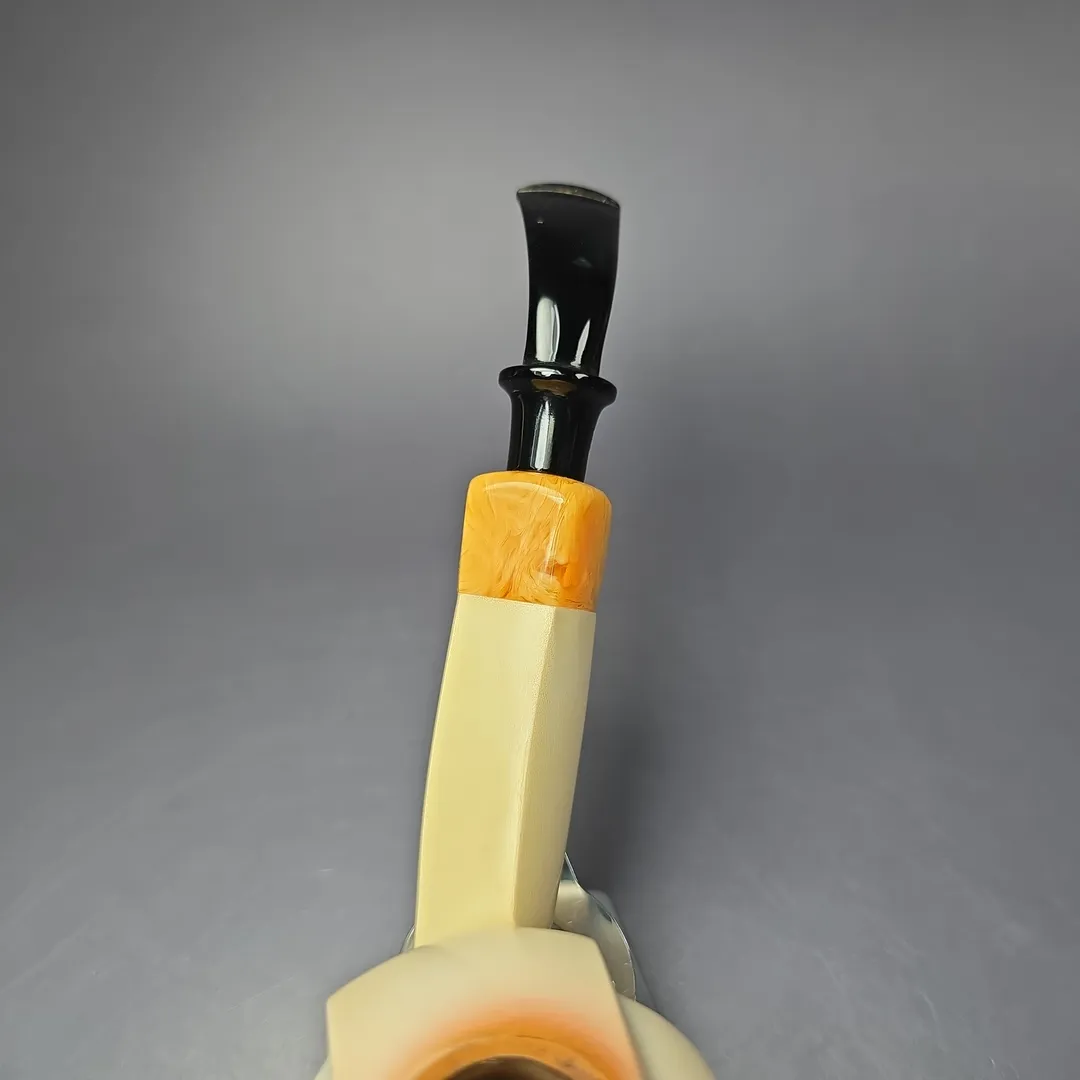 Fikri Baki XL Smooth Asymmetric Blowfish Estate Block Meerschaum Pipe Turkish Estates - Image 8
