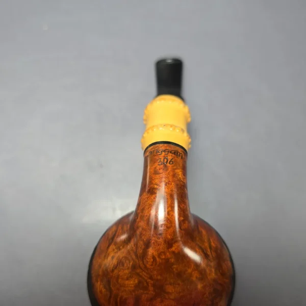 Md. Angga Rusticated Squat Brandy/ w Bamboo Handmade Briar Pipe, New - Image 8