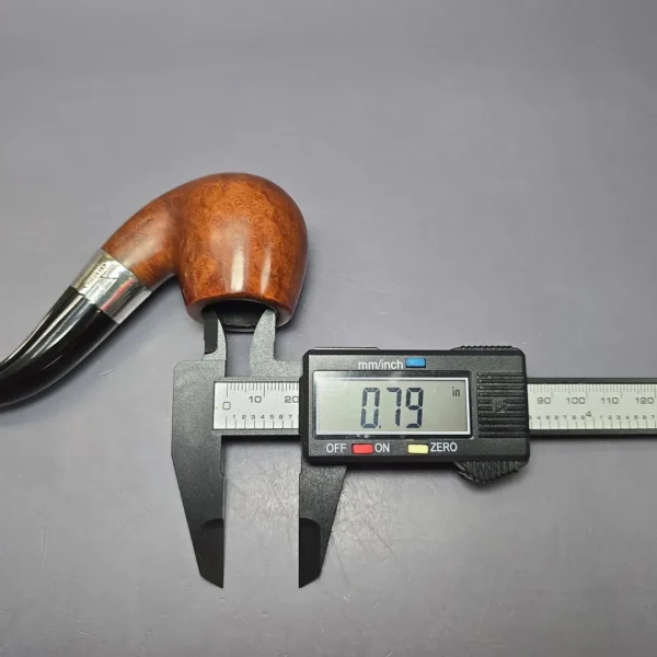 WDC Sterling Hand Made Smooth Bent Billiard Estate Briar Pipe, American Estates - Image 8