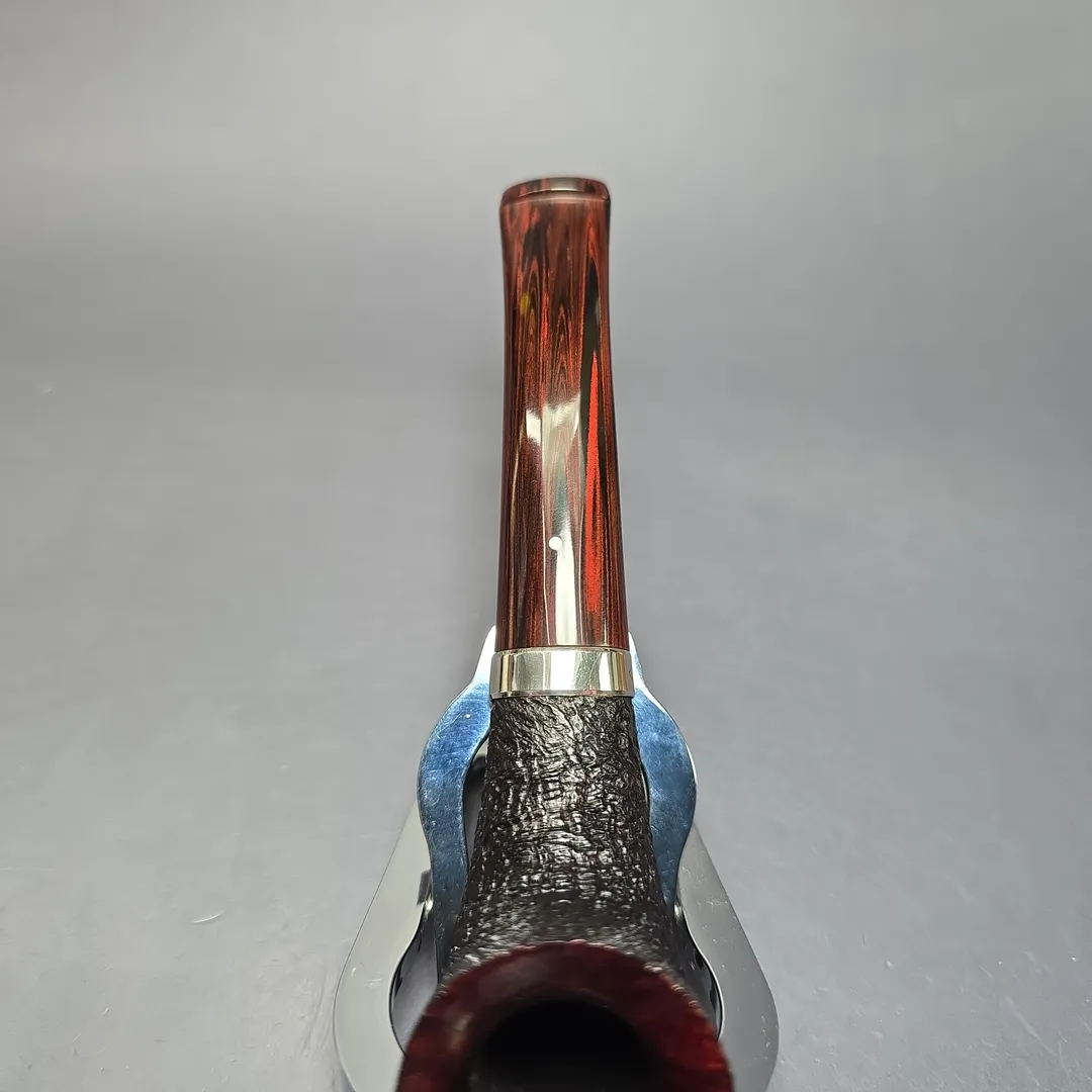 Dunhill 2020 Shell Briar 3421 Sandblasted Zulu w/ Silver Estate Briar Pipe, Unsmoked - Image 8