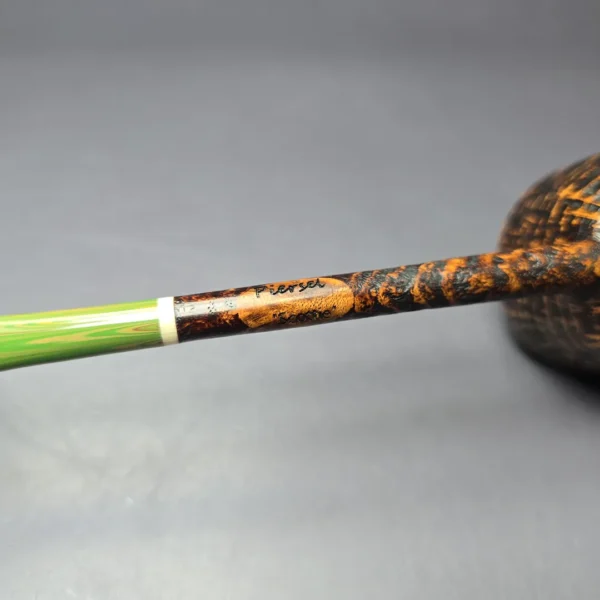 Scottie Piersel XL Relief Contrast Sandblasted Pencil Shank Pot w/ Juma Estate Briar Pipe, Unsmoked - Image 8