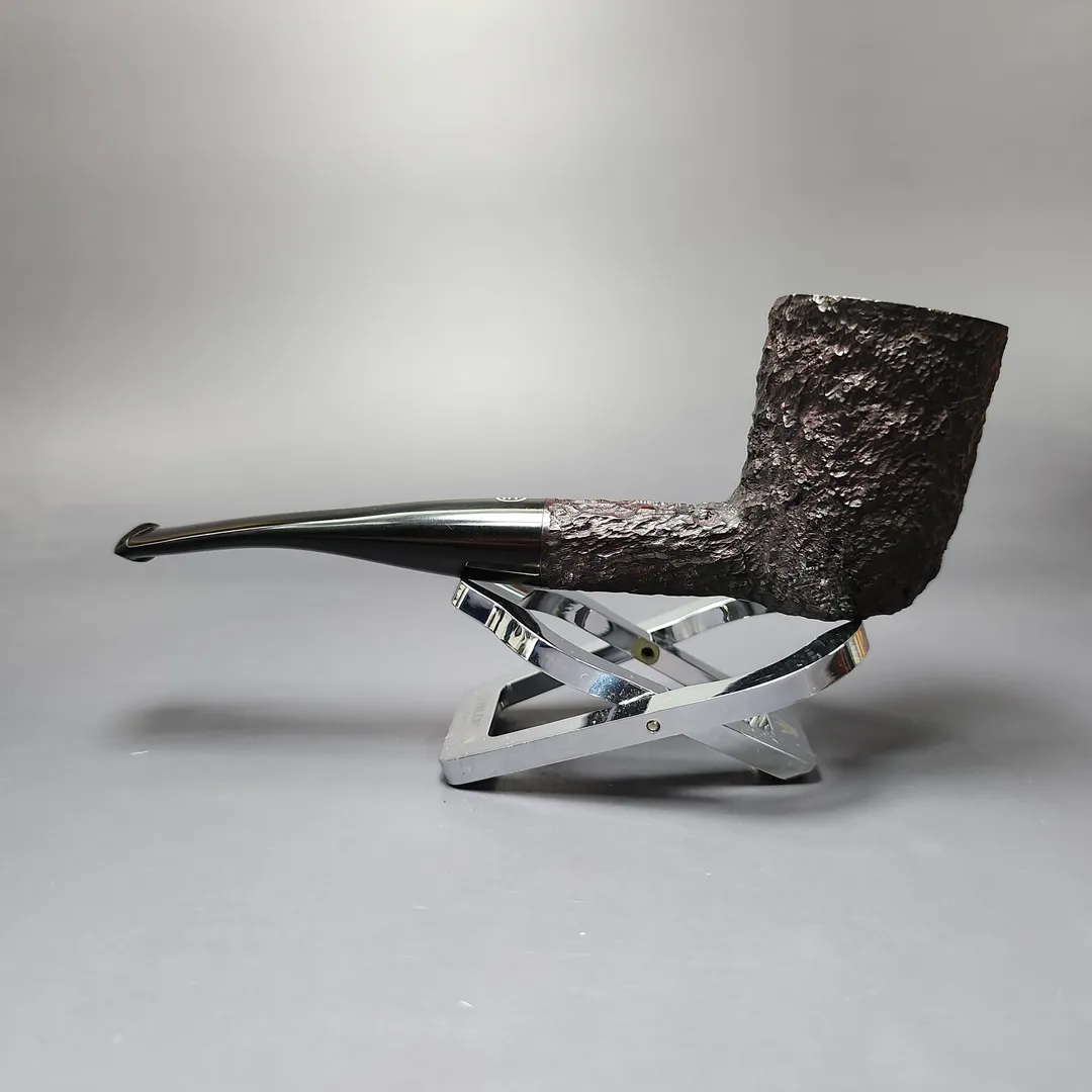 James Upshall Bark Group 6 Partially Rusticated Billiard Estate Briar Pipe, Unsmoked - Image 8