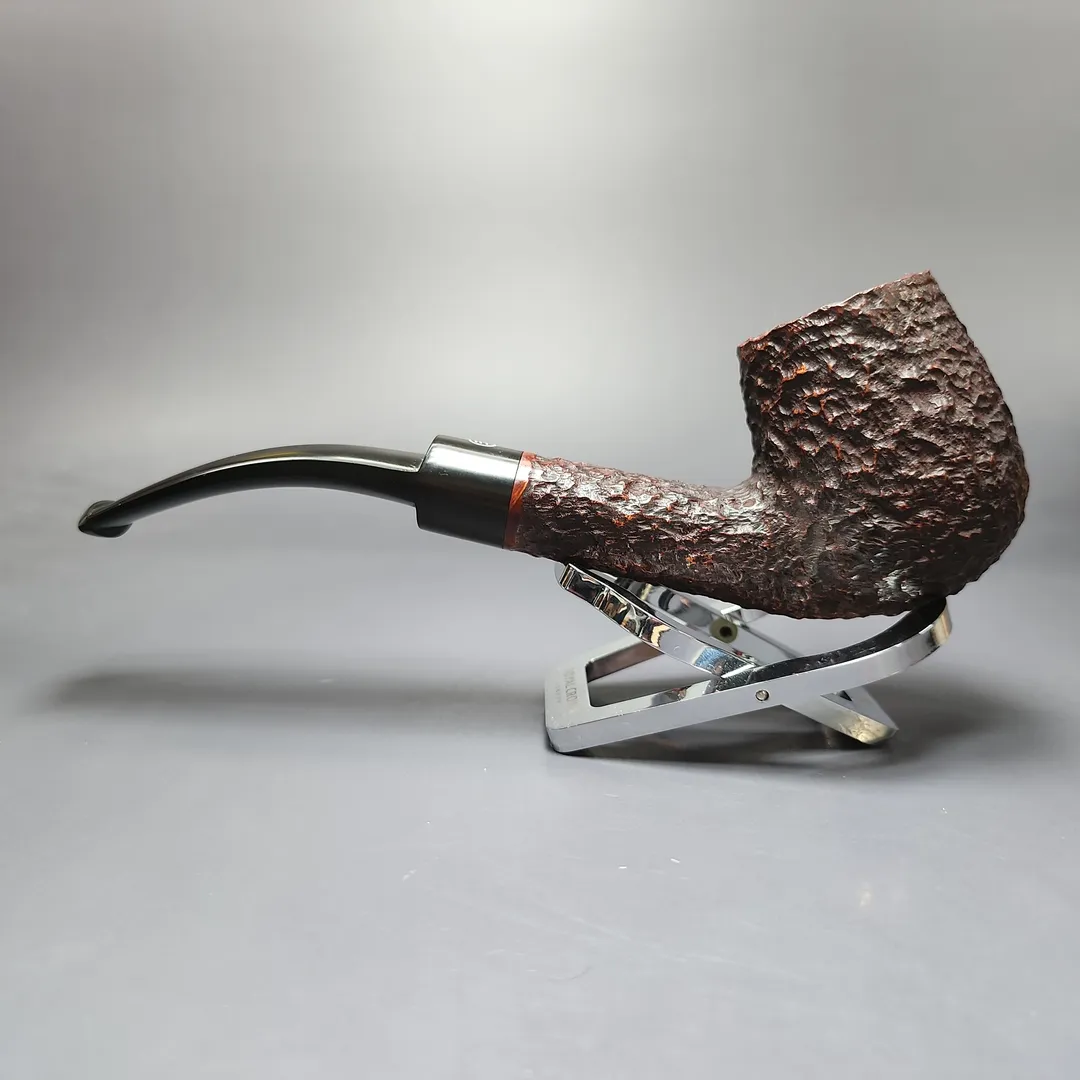 James Upshall Bark EXL Rusticated Bent Billiard Estate Briar Pipe, Unsmoked - Image 8