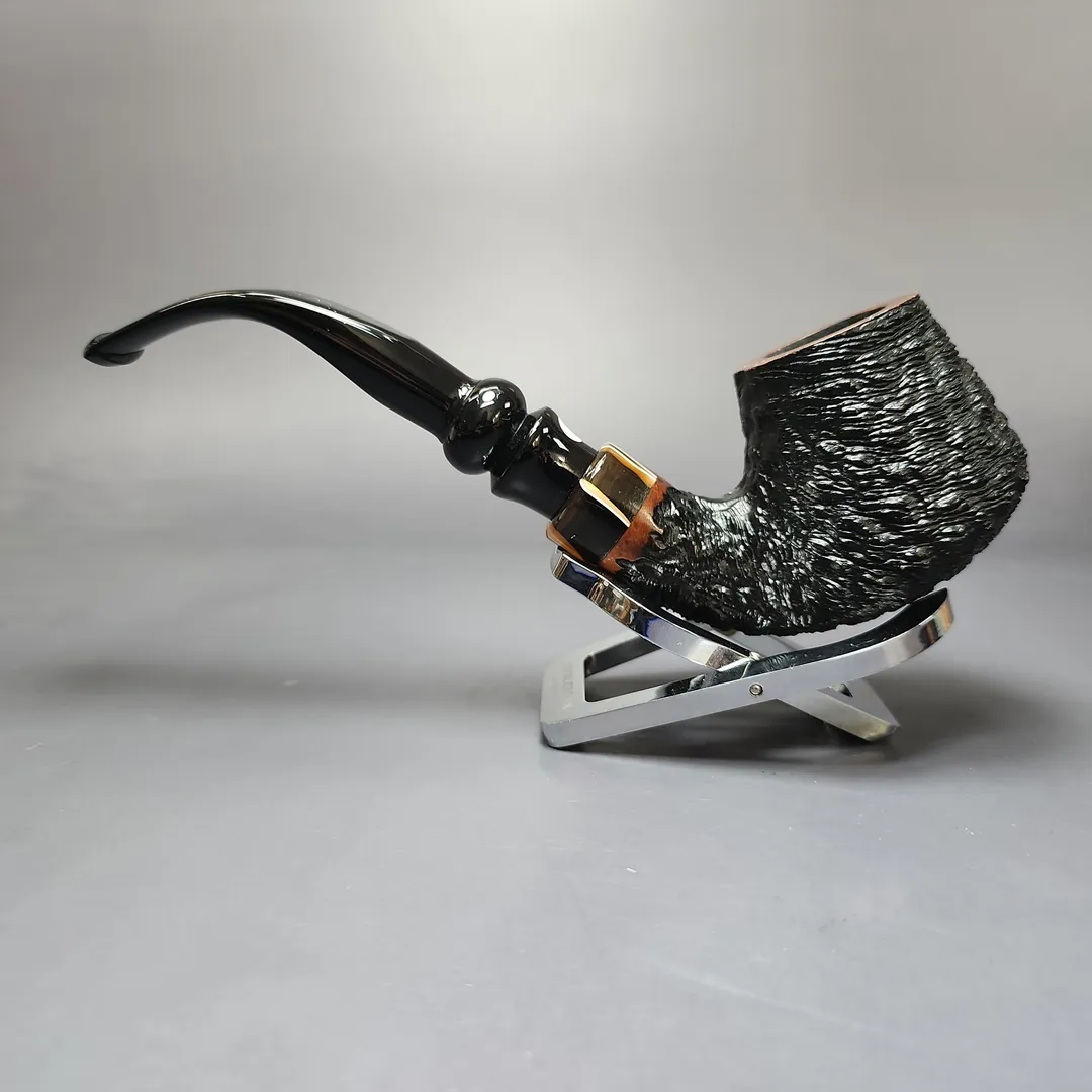 Mauro Armellini Rusticated Bent Brandy Estate Briar Pipe, Italian Estates - Image 8