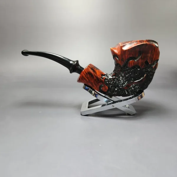 Nording Moss XL Partially Rusticated Freehand Estate Briar Pipe, Unsmoked - Image 8