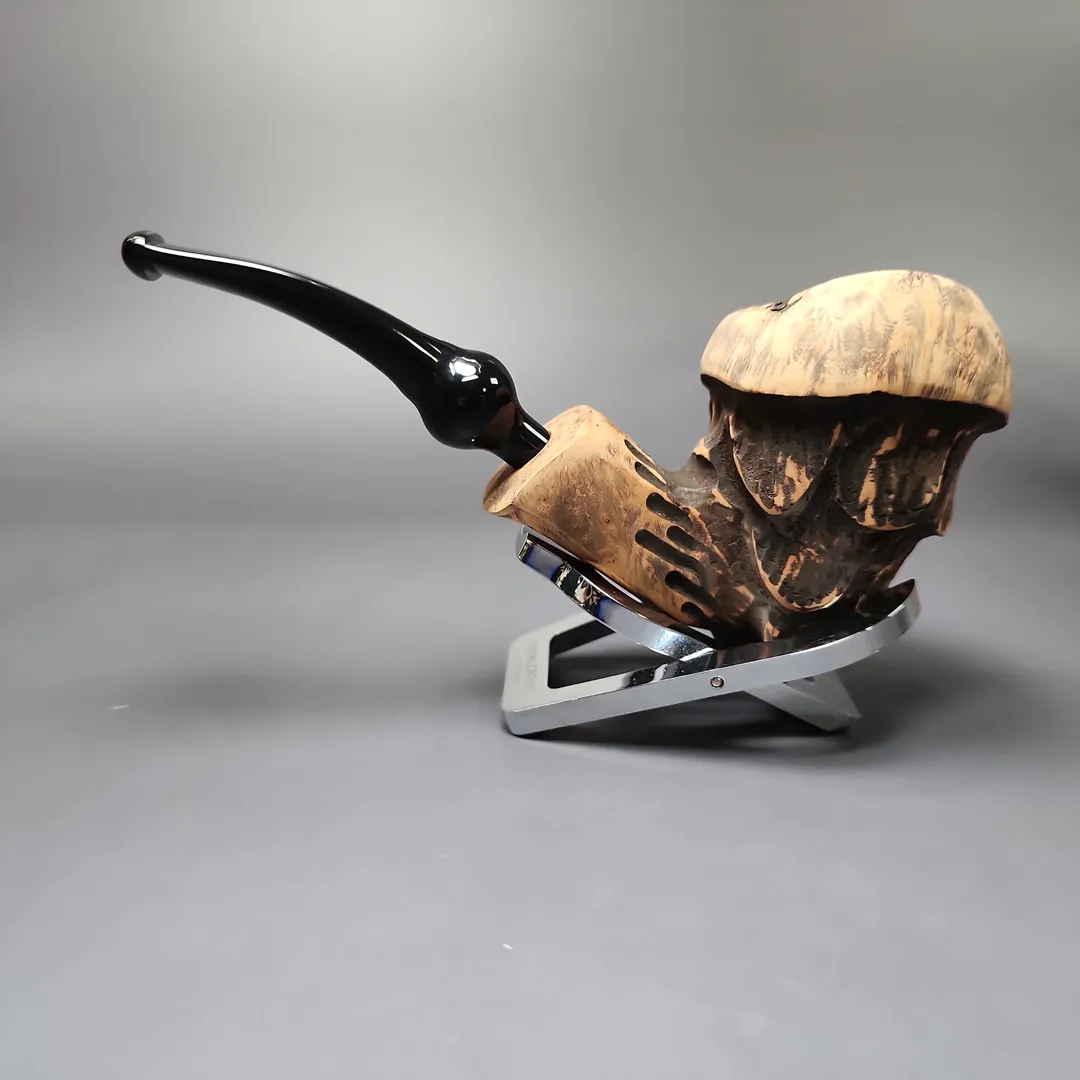 Nording Spruce Matte Partially Rusticated Freehand Estate Briar Pipe, Unsmoked - Image 8