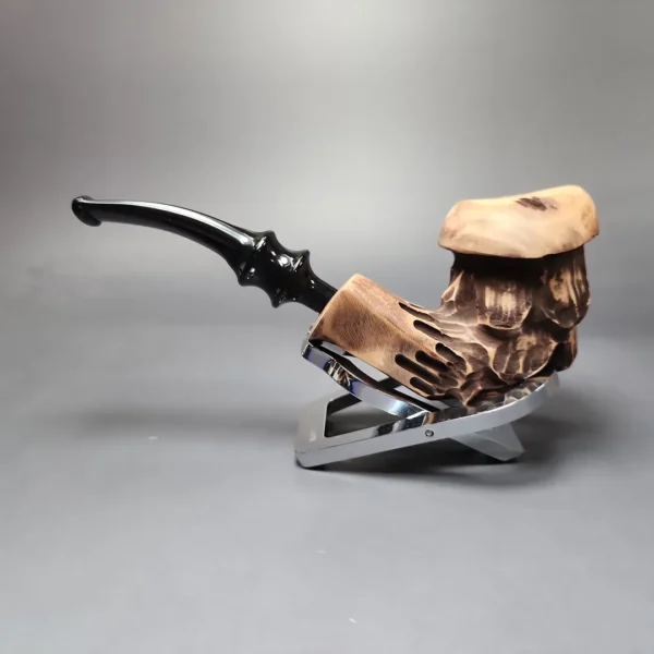 Nording Spruce Matte Partially Rusticated Freehand Estate Briar Pipe, Unsmoked - Image 8