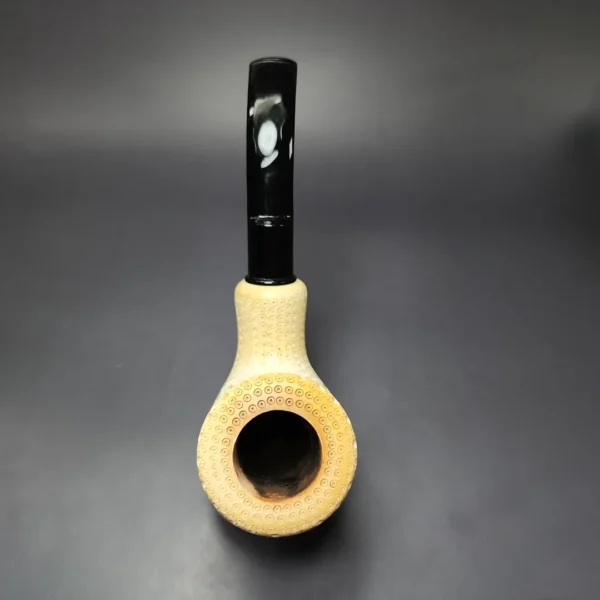 XL Lattice Carved Dublin Estate Block Meerschaum Pipe, Turkish Estates - Image 8