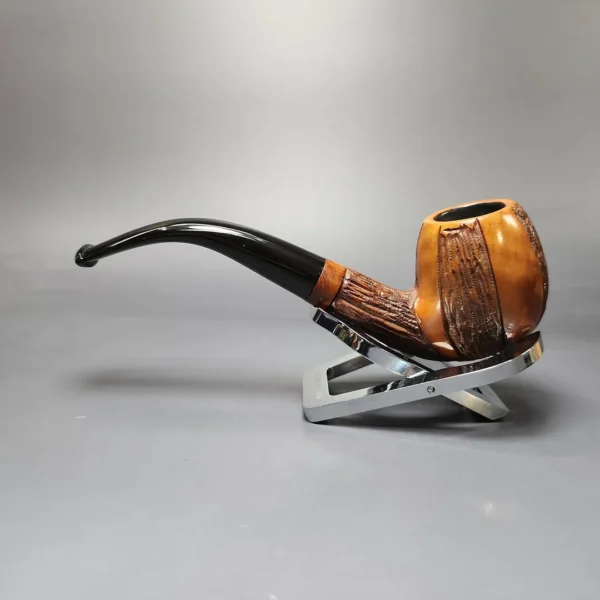 Comoy's Pre-1980s Highgate 184 Partially Rusticated Bent Billiard Estate Briar Pipe, Unsmoked - Image 8