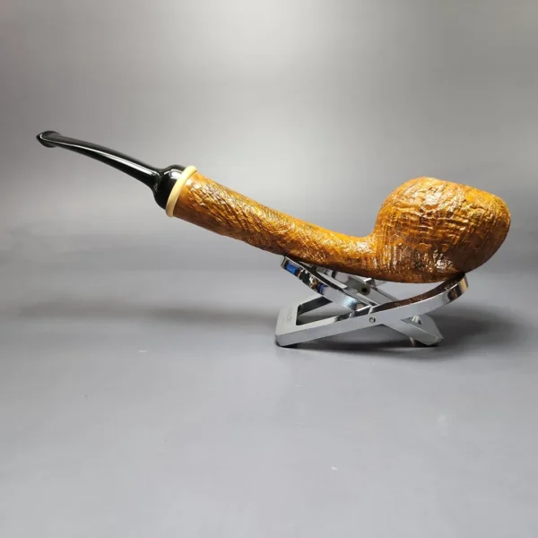 HS Studio Sandblasted Long Shank Acorn w/ Boxwood Estate Briar Pipe, Unsmoked - Image 8