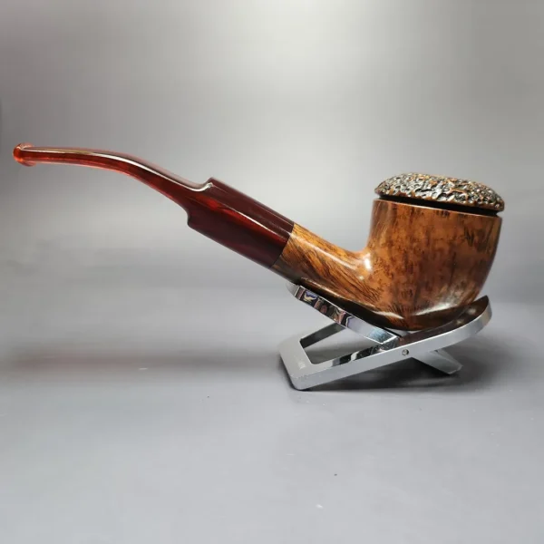 JM Boswell 2017 Partially Rusticated Rhodesian Estate Briar Pipe, American Estates - Image 8