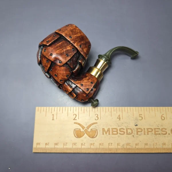 Moonlight Pipes "Steampunk" Oom Paul Handmade Briar Pipe, New - Image 8