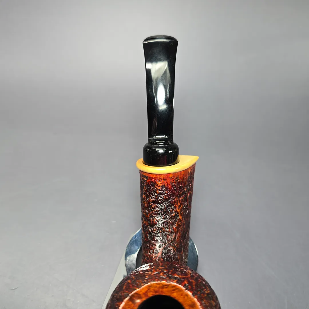 MBSD Briars Modern Masters 2 Sandblasted Blowfish w/ Boxwood Briar Pipe, New - Image 8