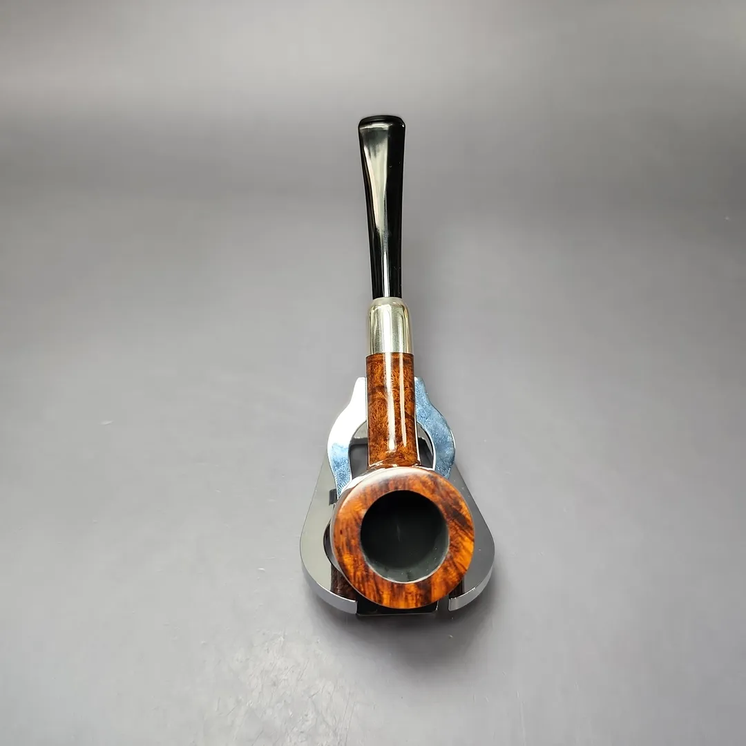 MBSD Briars Timeless Traditions 1 Smooth Billiard w/ Silver Handmade Briar Pipe, New - Image 8