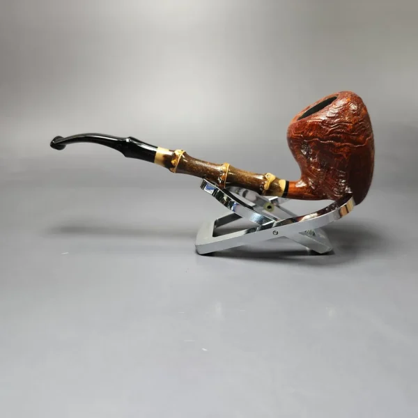 MBSD Briars Modern Masters 1 Sandblasted Peewit w/ Bamboo Briar Pipe, New - Image 8