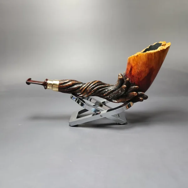 Moonlight Pipes "Outgrowth" Lovat w/ Brass Handmade Briar Pipe, New - Image 8