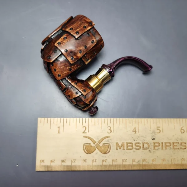 Moonlight Pipes “Steampunk” Oom Paul Handmade Briar Pipe, New - Image 8