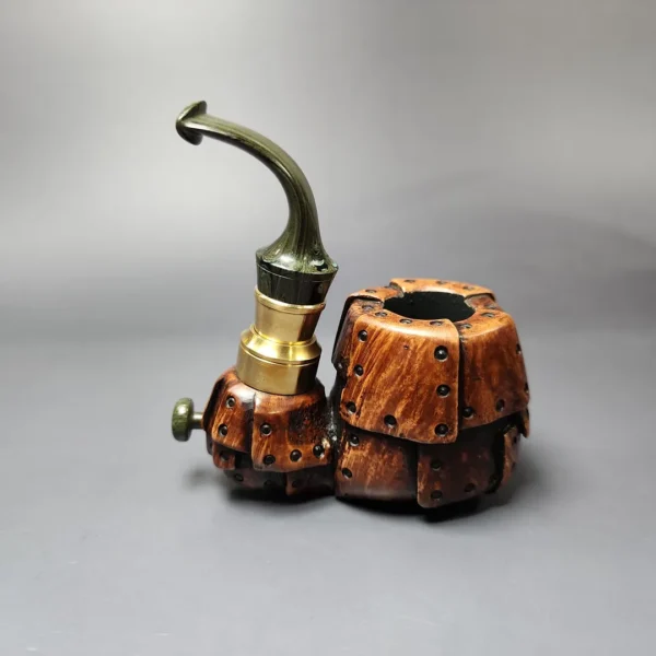 Moonlight Pipes “Steampunk” Oom Paul Handmade Briar Pipe, New - Image 8