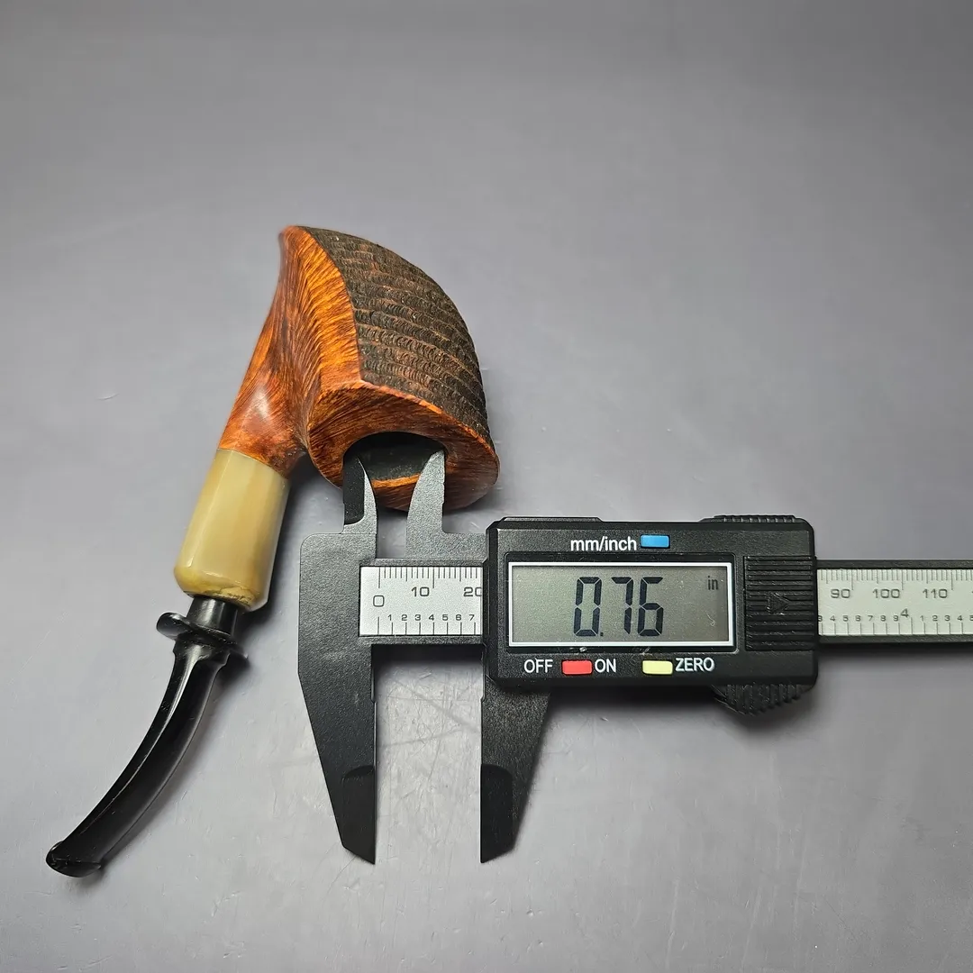 Md. Angga Partially Partially Rusticated Shield Briar Pipe, New - Image 8