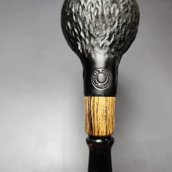 MBSD Briars by Piero Vitale Black Rusticated Author w/ Olivewood Briar Pipe, New - Image 8