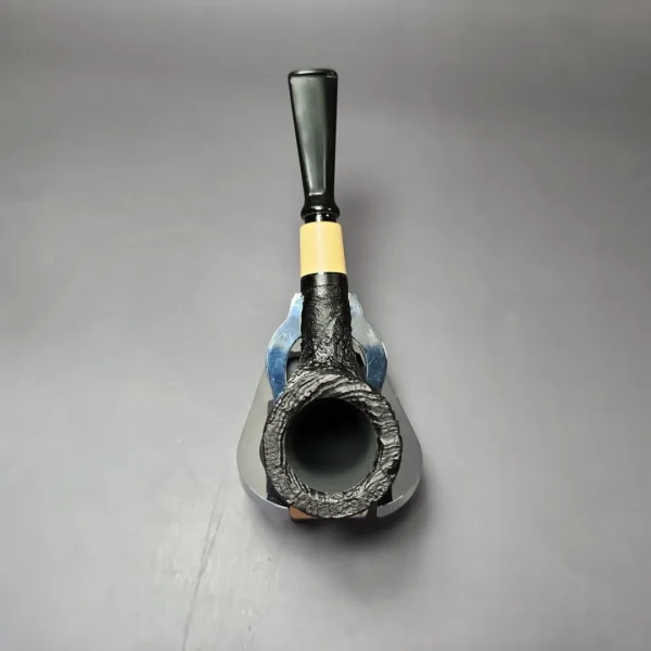 MBSD Briars by Piero Vitale Vintage Sandblasted Billiard w/ Boxwood Briar Pipe, New - Image 8