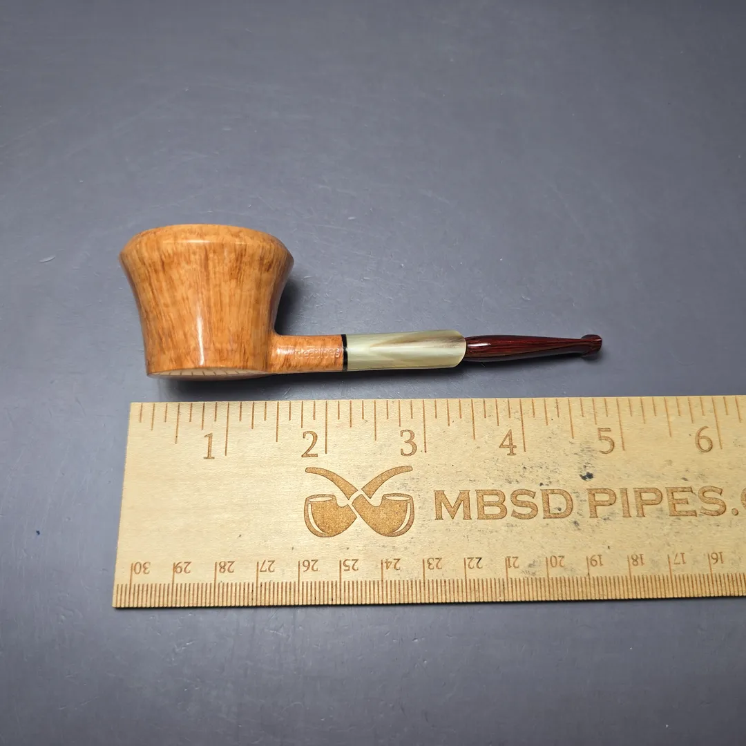 Mina Pipes Smooth Pot w/ Horn Estate Briar Pipe, Unsmoked - Image 8