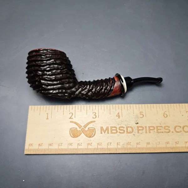 Peder Jeppesen Ida Rusticated Apple w/ Ivorite Estate Briar Pipe, Danish Estates - Image 8