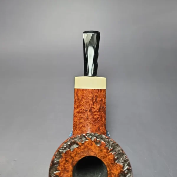 Wandi Riyadi Smooth Wide Shank Dublin w/ Ivorite Handmade Briar Pipe, New - Image 8