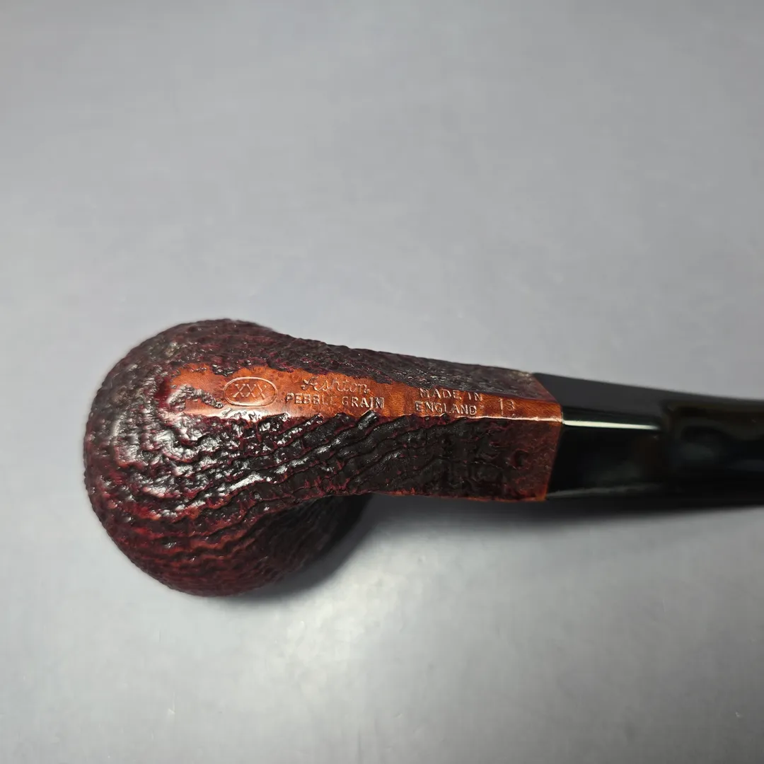 Ashton 1998 Pebble Grain XXX Sandblasted Bulldog Estate Briar Pipe, English Estates - Image 8