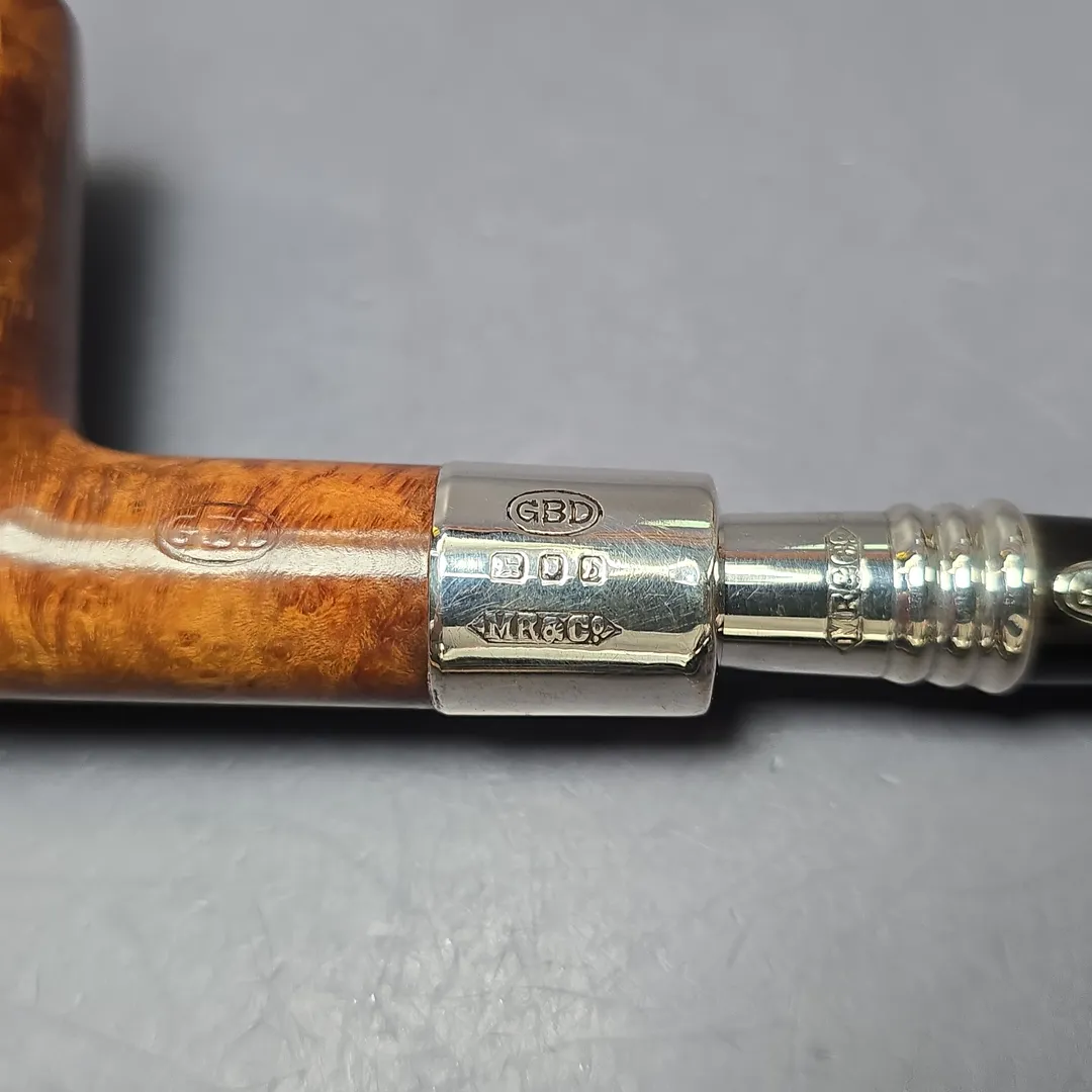 GBD 1957 9452 Smooth Billiard w/ Silver Spigot Estate Briar Pipe, English Estates - Image 8