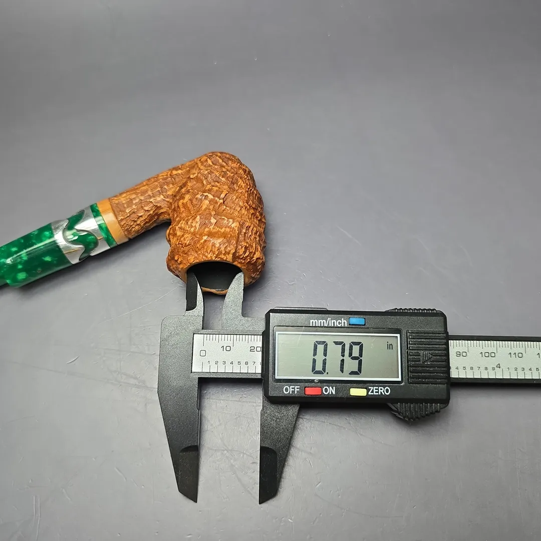 Mastro Beraldi Rusticated & Sandblasted Stack Estate Briar Pipe, Unsmoked, 9mm - Image 9