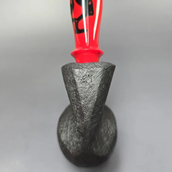 Peter Toth Red & Black Sandblasted Stubby Blowfish Handmade Briar Pipe, New - Image 9