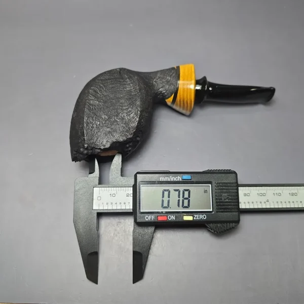 Peter Toth Sandblasted Freehand w/ Ebony & Osage Handmade Briar Pipe, New - Image 9