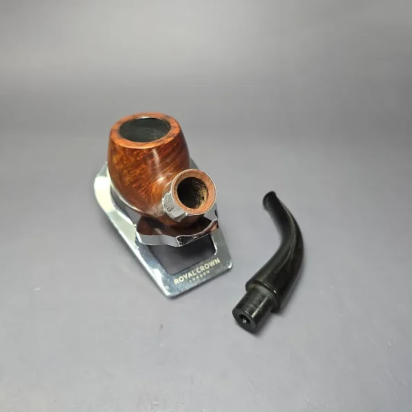 WDC Sterling Hand Made Smooth Bent Billiard Estate Briar Pipe, American Estates - Image 9