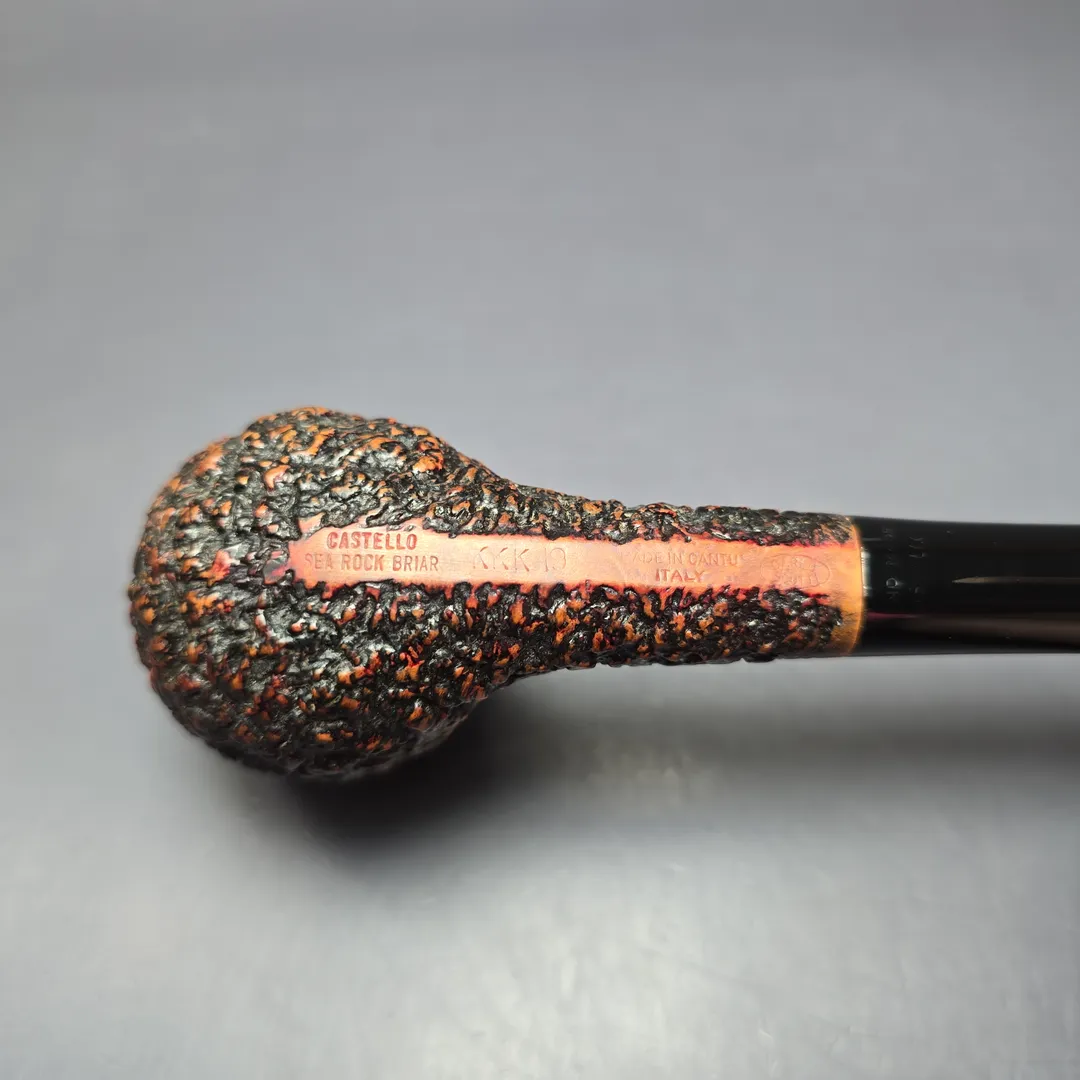 Castello 1960s-80s Sea Rock Briar 3K 19 Rusticated Zulu Estate Briar Pipe, Italian Estates - Image 9