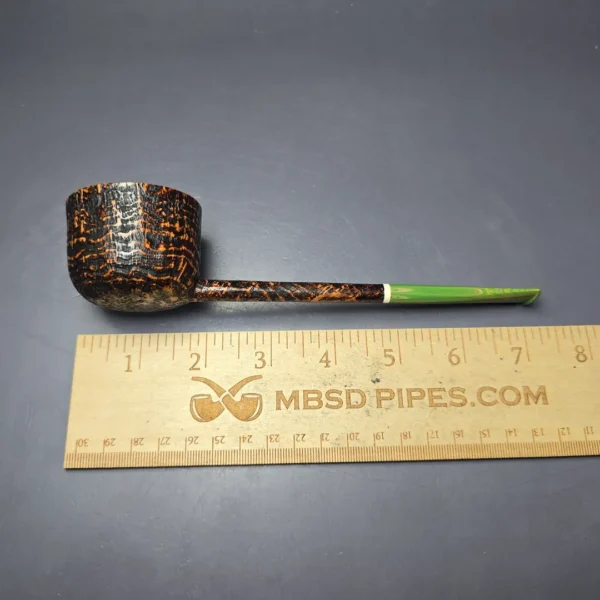 Scottie Piersel XL Relief Contrast Sandblasted Pencil Shank Pot w/ Juma Estate Briar Pipe, Unsmoked - Image 9