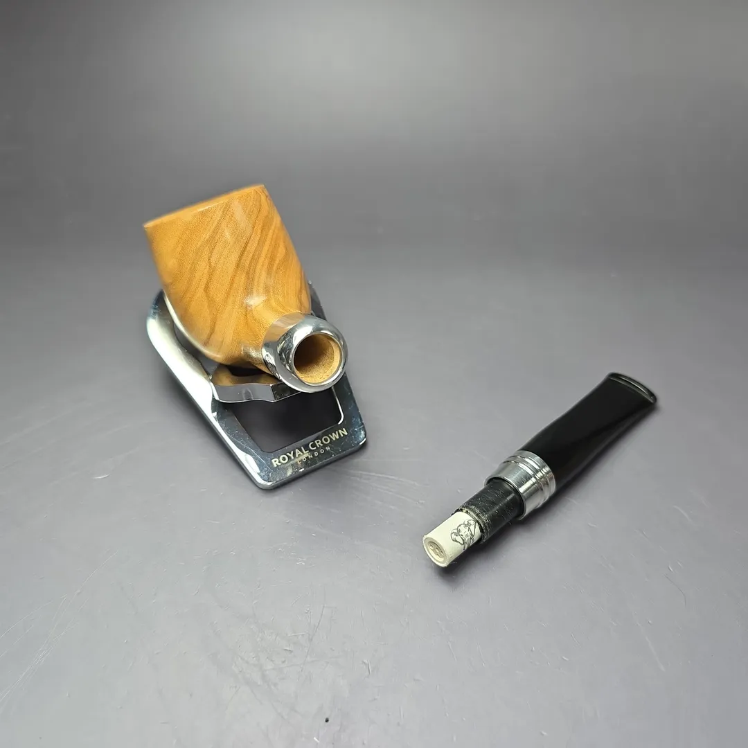 Rattrays Sanctuary Olivewood Smooth Billiard Estate Pipe, Unsmoked, 9mm - Image 9