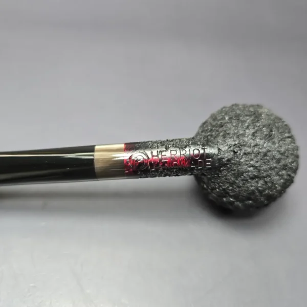 Herriot Pipes Partially Rusticated Prince w/ Horn Handmade Briar Pipe, New - Image 9