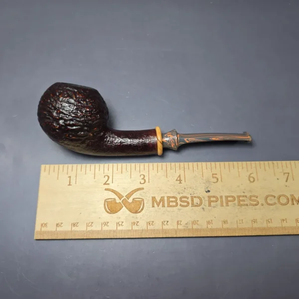Bonsai Pipes Sandblasted Apple w/ Olivewood Handmade Briar Pipe, New - Image 9