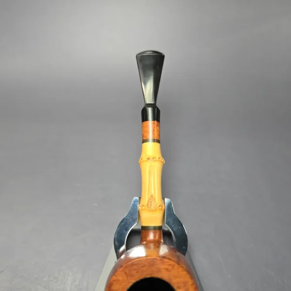 Bjarne Nielsen Signature Grade (C) Smooth Pot w/ Bamboo Estate Briar Pipe, Unsmoked - Image 9