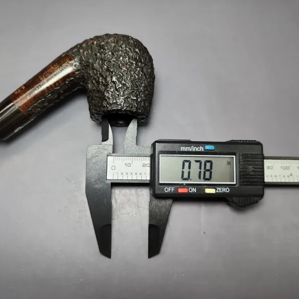 James Upshall Bark Group 5 Rusticated Bent Billiard Estate Briar Pipe, Unsmoked - Image 9